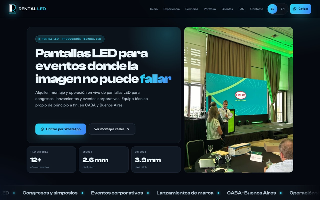 Captura de la landing de Rentalled